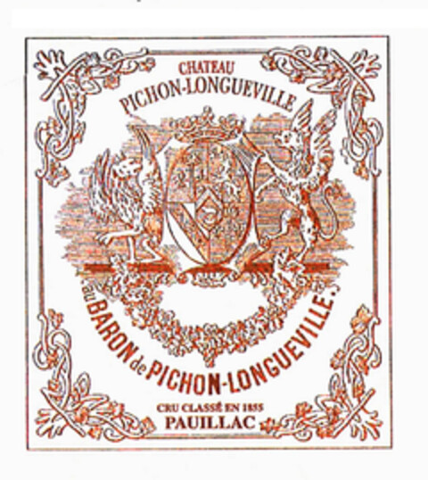 CHATEAU PICHON-LONGUEVILLE au BARON de PICHON-LONGUEVILLE. CRU CLASSÉ EN 1855 PAUILLAC Logo (EUIPO, 18.05.2010)