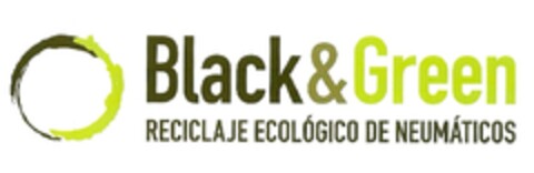 BLACK & GREEN RECICLAJE ECOLÓGICO DE NEUMÁTICOS Logo (EUIPO, 01.03.2011)