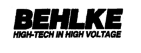 BEHLKE HIGH-TECH IN HIGH VOLTAGE Logo (EUIPO, 17.12.2001)