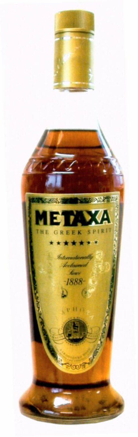 METAXA THE GREEK SPIRIT Internationally Acclaimed Since 1888 Logo (EUIPO, 04/22/2002)