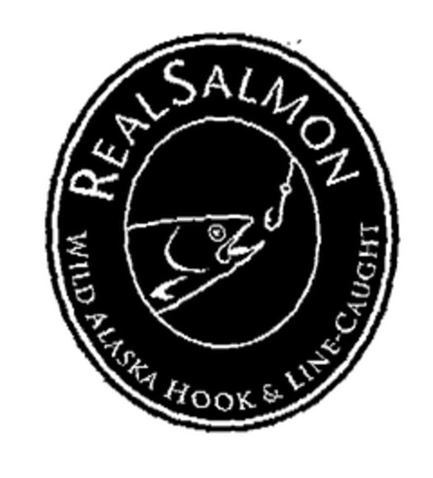 REAL SALMON WILD ALASKA HOOK & LINE-CAUGHT Logo (EUIPO, 04/08/2003)