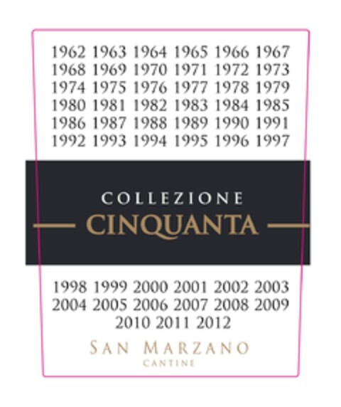 COLLEZIONE CINQUANTA SAN MARZANO CANTINE Logo (EUIPO, 12/22/2014)