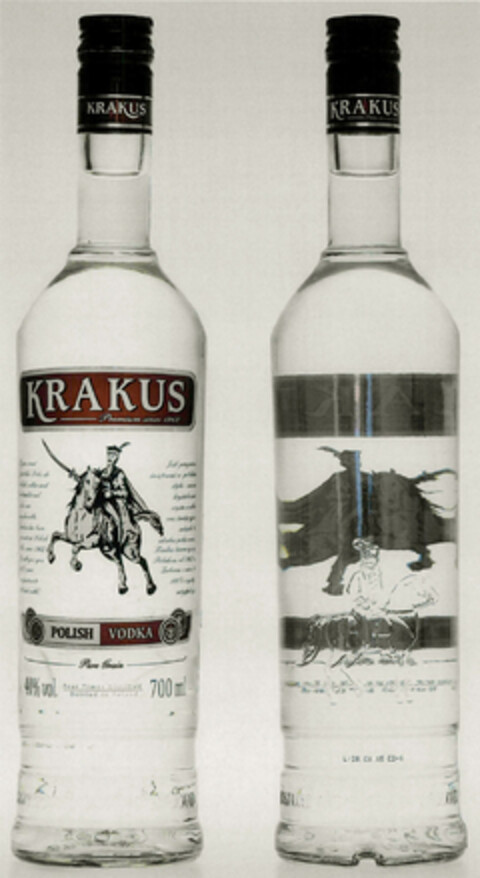 KRAKUS Premium since 1962' POLISH VODKA Pure Grain Four Times Distilled Bottled in Poland Logo (EUIPO, 03.06.2015)