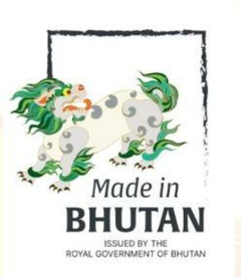 Made in BHUTAN ISSUED BY THE ROYAL GOVERNMENT OF BHUTAN Logo (EUIPO, 04/08/2024)