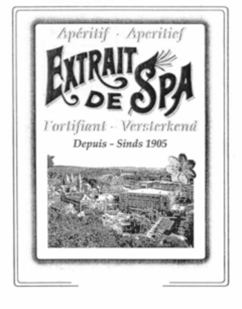 EXTRAIT DE SPA Apéritif-Aperitief L'ortifiant-Versterkend Depuis-Sinds 1905 Logo (EUIPO, 10.07.2002)