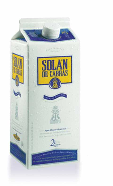 Agua Mineral Natural SOLAN DE CABRAS El Agua de la Vida Logo (EUIPO, 10/28/2003)