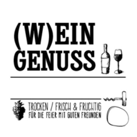 (W)EIN GENUSS TROCKEN / FRISCH & FRUCHTIG FÜR DIE FEIER MIT GUTEN FREUNDEN Logo (EUIPO, 10/05/2017)