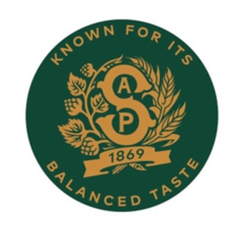 SAP 1869 KNOWN FOR ITS BALANCED TASTE Logo (EUIPO, 17.12.2019)