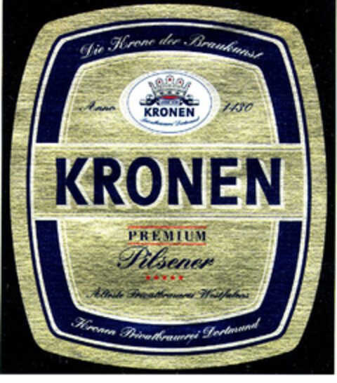 KRONEN PREMIUM PILSENER Logo (EUIPO, 04/01/1996)