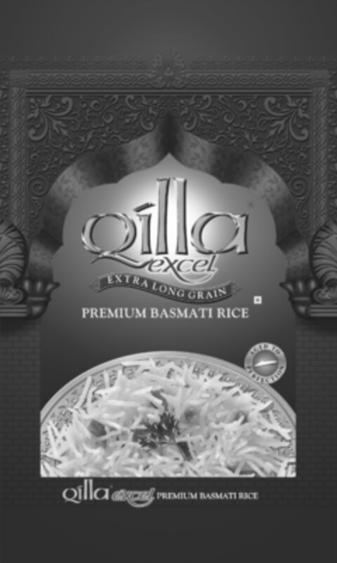 Qílla excel EXTRA LONG GRAIN PREMIUM BASMATI RICE AGED TO PERFECTION Qílla excel PREMIUM BASMATI RICE Logo (EUIPO, 05/26/2009)