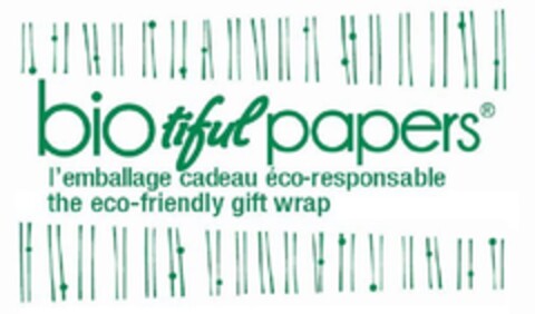 BIOtiful PAPERS l'emballage cadeau éco-responsable the eco-friendly gift wrap Logo (EUIPO, 29.04.2013)