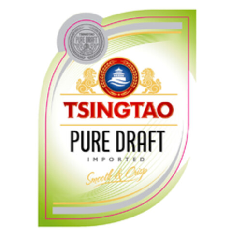 TSINGTAO PURE DRAFT IMPORTED Smooth & Crisp Logo (EUIPO, 10.10.2019)