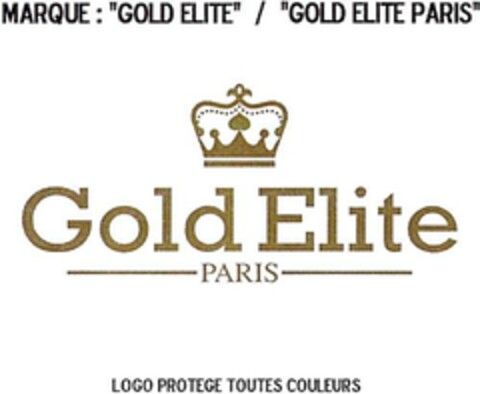 MARQUE: “GOLD ELITE” / “GOLD ELITE PARIS” LOGO PROTEGE TOUTES COULEURS Logo (EUIPO, 20.09.2016)