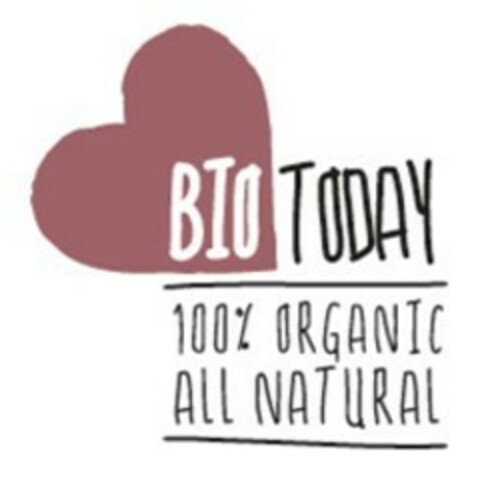 BIO TODAY 100% ORGANIC ALL NATURAL Logo (EUIPO, 09.08.2017)