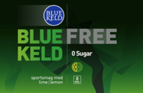 BLUE KELD, BLUE KELD FREE, sportsmag med lime/lemon 0 Sugar, 0 KCAL Logo (EUIPO, 24.03.2017)