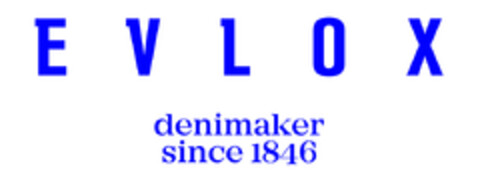 EVLOX DENIMAKER SINCE 1846 Logo (EUIPO, 01/23/2018)