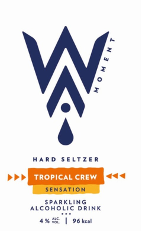 MOMENT HARD SELTZER TROPICAL CREW SENSATION SPARKLING ALCOHOLIC DRINK Logo (EUIPO, 04/22/2021)