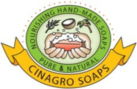 NOURISHING HAND-MADE SOAPS PURE & NATURAL CINAGRO SOAPS Logo (EUIPO, 08/19/2008)