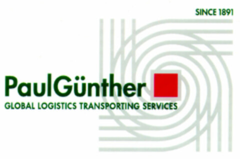 PaulGünther GLOBAL LOGISTICS TRANSPORTING SERVICES Logo (EUIPO, 02/28/1997)