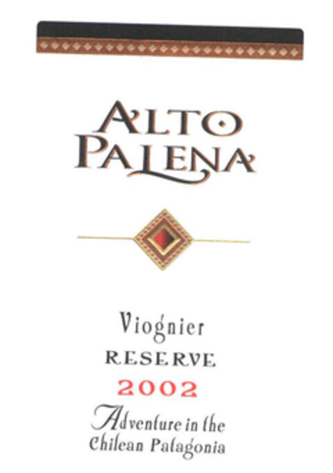 ALTO PALENA Viognier RESERVE 2002 Adventure in the Chilean Patagonia Logo (EUIPO, 07.01.2004)