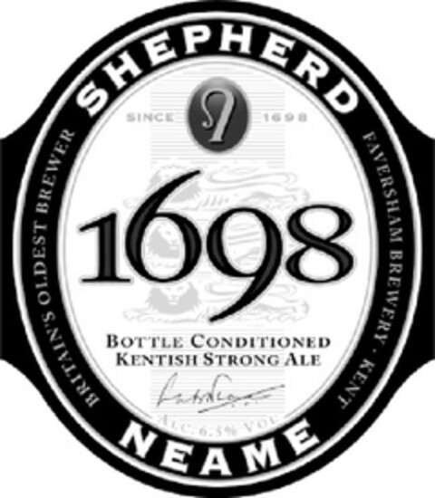 SHEPHERD NEAME 1698 BOTTLE CONDITIONED KENTISH STRONG ALE Logo (EUIPO, 11/26/2013)
