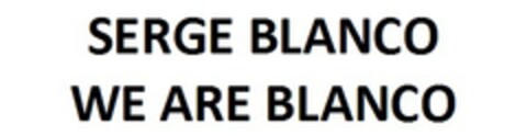 SERGE BLANCO WE ARE BLANCO Logo (EUIPO, 30.09.2016)