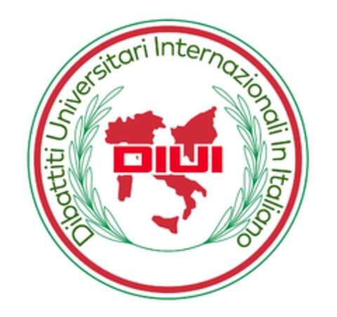 DIUI DIBATTITI UNIVERSITARI INTERNAZIONALI IN ITALIANO Logo (EUIPO, 06/10/2019)
