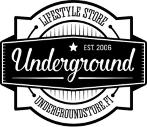 LIFESTYLE STORE EST. 2006 Underground  UNDERGROUNDSTORE.FI Logo (EUIPO, 09/08/2023)