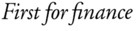 First for finance Logo (EUIPO, 12.06.1998)