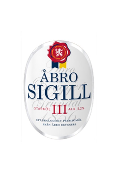 åbro sigill starköl alk 5,2% ett ekologiskt premiumöl från åbro bryggeri Logo (EUIPO, 15.04.2009)