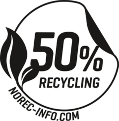 50% RECYCLING NOREC-INFO.COM Logo (EUIPO, 22.08.2018)