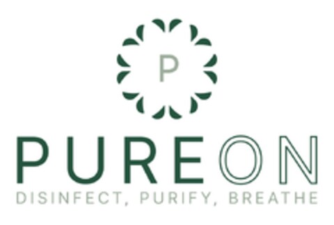 P PUREON DISINFECT, PURIFY, BREATHE Logo (EUIPO, 12/03/2020)