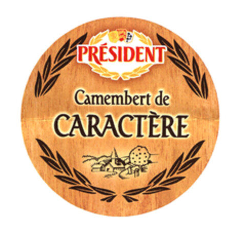 PRÉSIDENT Camembert de CARACTÈRE Logo (EUIPO, 02.01.2003)