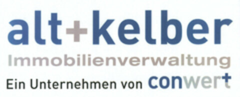 alt+kelber Immobilienverwaltung Ein Unternehmen von conwert Logo (EUIPO, 12.06.2014)