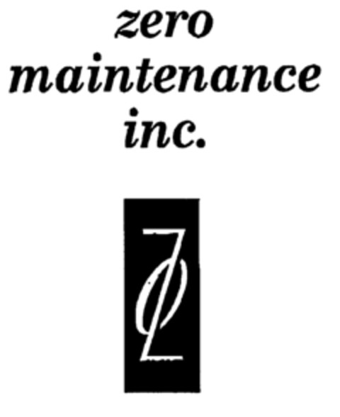 zero maintenance inc. Logo (EUIPO, 21.03.2000)