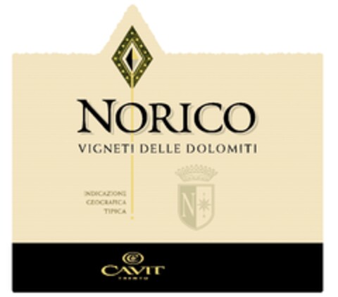 NORICO- VIGNETI DELLE DOLOMITI- N - C CAVIT Logo (EUIPO, 14.11.2013)