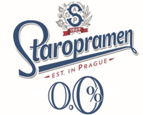 SAP 1869 Staropramen  EST. IN PRAGUE 0.0 Logo (EUIPO, 12/07/2022)