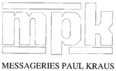 mpk MESSAGERIES PAUL KRAUS Logo (EUIPO, 12/11/1998)
