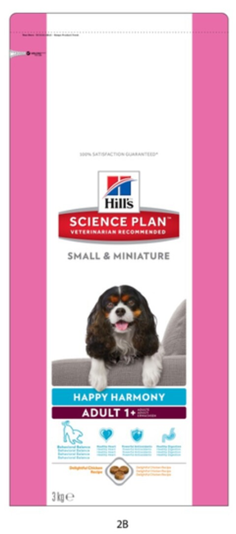 Hill’s SCIENCE PLAN VETERINARIAN RECOMMENDED SMALL & MNIATURE HAPPY HARMONY ADULT 1+ Logo (EUIPO, 15.08.2017)