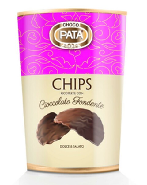 CHOCO PATA CHIPS RICOPERTE CON Cioccolato Fondente DOLCE & SALATO Logo (EUIPO, 02/22/2018)
