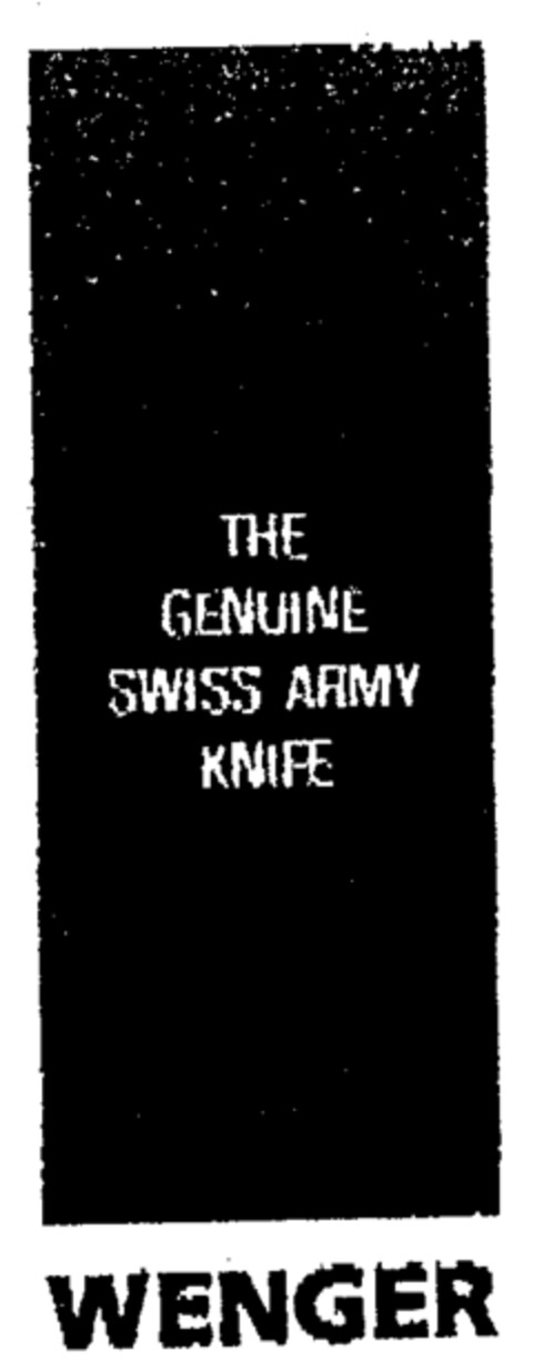 WENGER THE GENUINE SWISS ARMY KNIFE Logo (EUIPO, 01.04.1996)