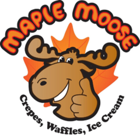 MAPLE MOOSE Crepes, Waffles, Ice Cream Logo (EUIPO, 08.08.2008)