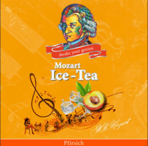 Mozart Ice-Tea Awake your genius Pfirsich Logo (EUIPO, 13.12.2018)