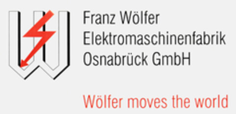 Franz Wölfer Elektromaschinenfabrik Osnabrück GmbH Wölfer moves the world Logo (EUIPO, 16.06.2010)