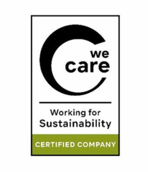 we care - Working for Sustainability - CERTIFIED COMPANY Logo (EUIPO, 11.02.2021)