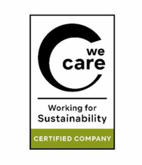 we care - Working for Sustainability - CERTIFIED COMPANY Logo (EUIPO, 02/11/2021)