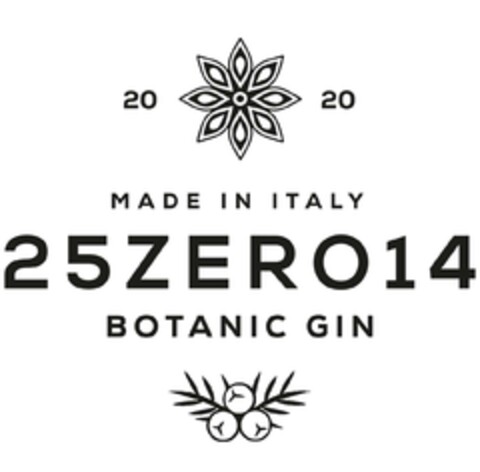 25ZERO14 BOTANIC GIN 20 20 MADE IN ITALY Logo (EUIPO, 10.07.2023)