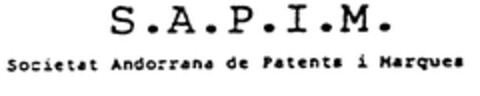 S.A.P.I.M. Societat Andorrana de Patents i Marques Logo (EUIPO, 04.06.1998)