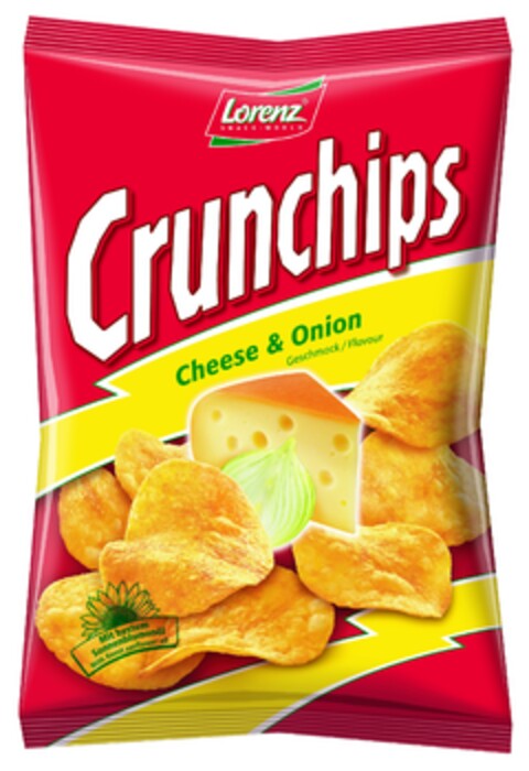 LORENZ SNACK - WORLD Crunchips Cheese & Onion Geschmack/Flavour Mit bestem Sonnenblumenöl With finest sunflower oil Logo (EUIPO, 12.07.2012)