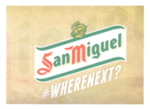 San Miguel #WHERENEXT? Logo (EUIPO, 05.09.2014)